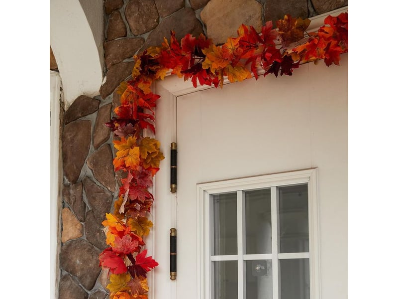  Pièces 1,7 m guirlandes de feuilles d'érable artificielles, guirlande d'érable automne suspendu vignes de feuilles d'automne, pour cheminée, jardin, automne, interieur exterieur  - Conforama E