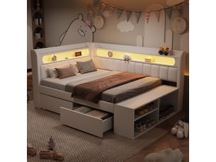Lit banquette 90x200 cm SOGEU coloris blanc