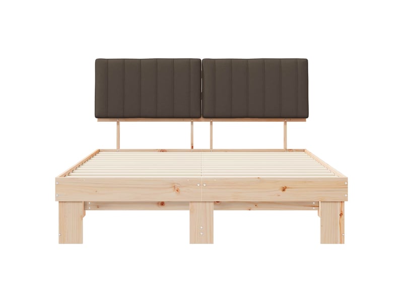  Lit double- lit adulte -  cadre de lit avec tête de lit rembourrée taupe 150 x 200 cm  - Conforama D