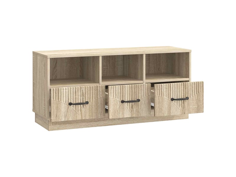  Meuble tv - banc tv - meuble de rangement chêne sonoma 102 x 34,5 x 47 cm bois d'ingénierie  - Conforama E
