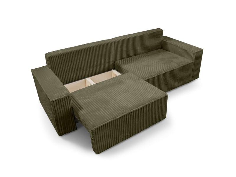  Farah - canapé droit 3 places convertible en velours cotelé épais  - Conforama D