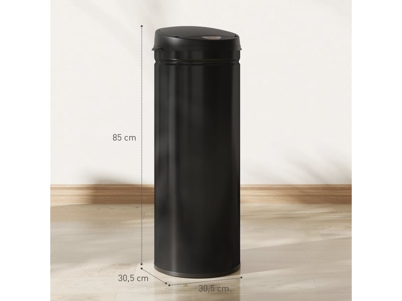  Poubelle à capteur 50 l 30,5 x 30,5 x 85 cm noire cuisine  - Conforama C