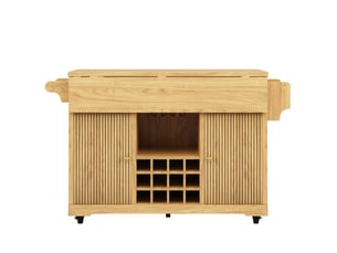 Desserte de cuisine pliable à roulettes avec rangements 142.5x80x95 cm