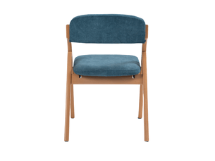 Lot de 2 chaises pliantes de salle à manger en bois de hêtre bleu