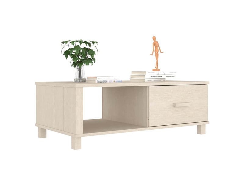  Table basse - table de salon - table à thé hamar marron miel 100x55x35 cm bois massif de pin  - Conforama D