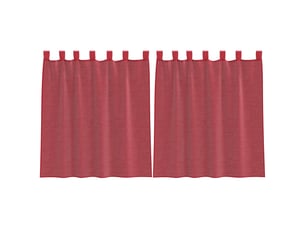 Lot de 2 rideaux en voile, voilages avec passe-tringles rouge bordeaux cf44488