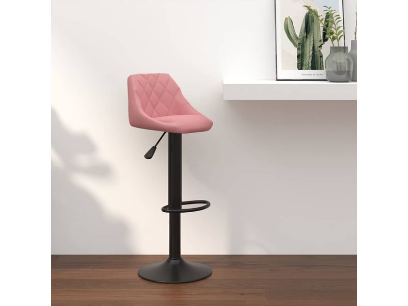  Tabouret de bar, chaise de bar rose velours shl42881  - Conforama B