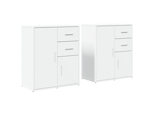 Buffets 2 pcs - bahut - meuble de rangement blanc 60x31x70 cm bois d'ingénierie