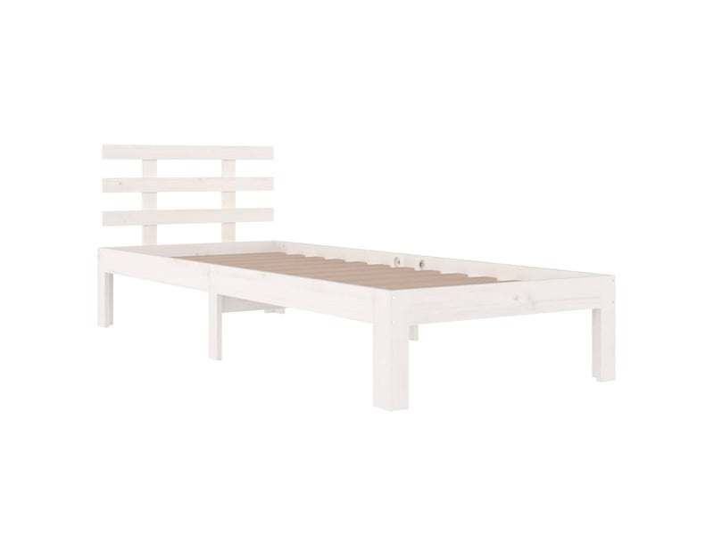  Lit simple- lit adulte -  cadre de lit sans matelas blanc bois massif 100x200 cm  - Conforama B