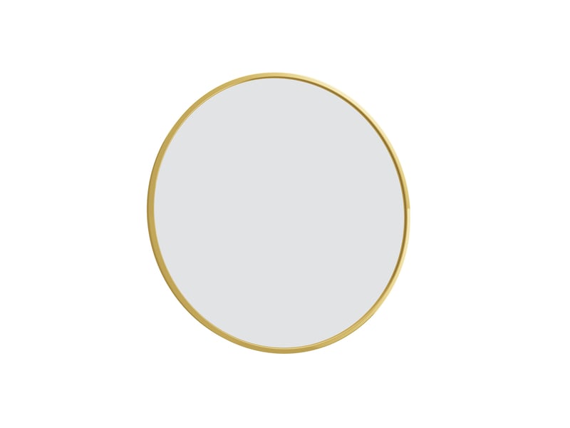  Miroir rond mural 75cm - miroir salle de bain en verre trempé incassable avec cadre aluminium - doré  - Conforama A