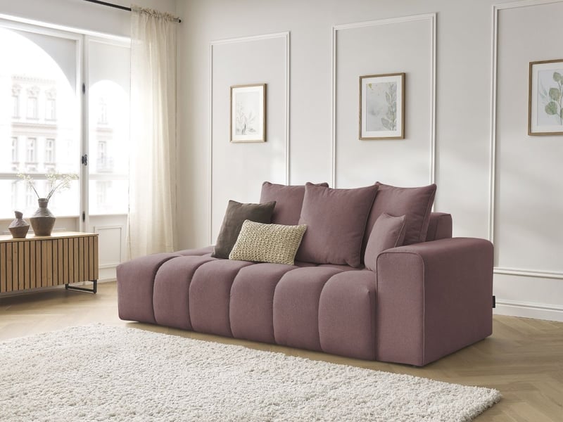 Bobochic canapé droit fixe mont-blanc tissu chiné rose accoudoir droit MONT-BLANC - Conforama B