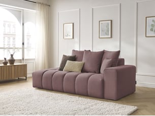 Canapé droit fixe BOBOCHIC MONT-BLANC 4 places Tissu rose