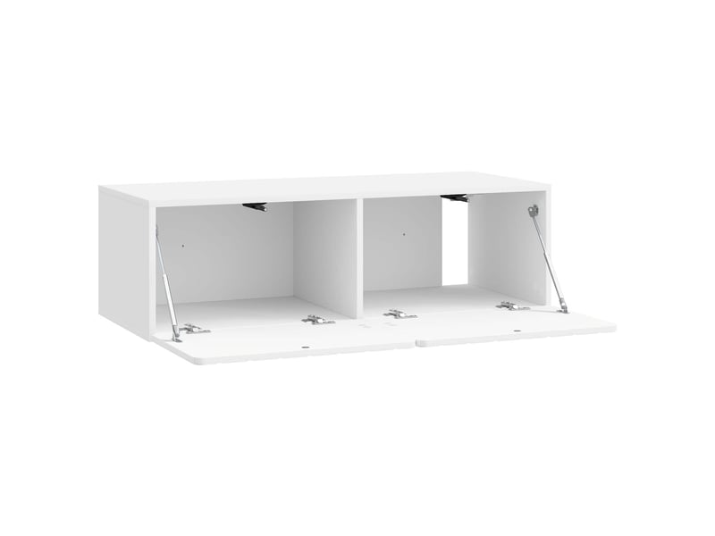  Meuble tv - banc tv - meuble de rangement mural 98 x 41 x 30 cm blanc brillant  - Conforama E