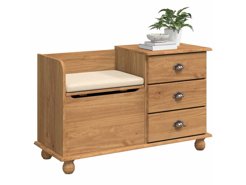 Banc chambre, banc de rangement avec tiroir askim marron 100x39x62 cm  - Conforama C