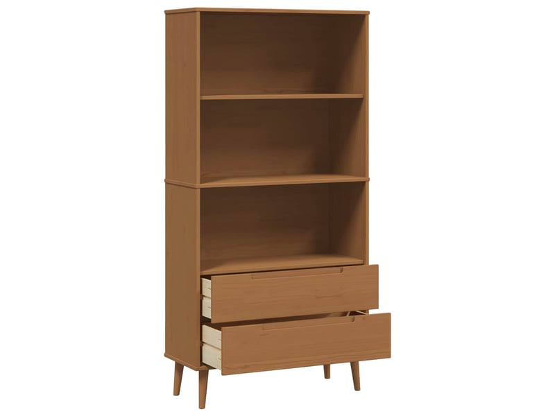  Bibliothèque, meuble de rangement salon molde 85 x 35 x 170,5 cm bois de pin massif  - Conforama D