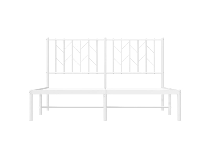  Lit double- lit adulte -  cadre de lit métal sans matelas et tête de lit blanc 140x200 cm  - Conforama D