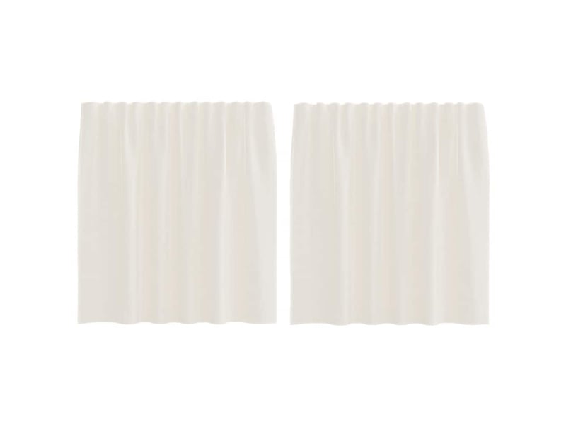  Lot de 2 rideaux en voile, voilages à œillets couleur crème cf44258  - Conforama A