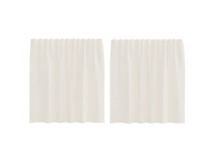 Lot de 2 rideaux en voile, voilages à œillets couleur crème cf44258