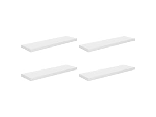 Lot de 4 étagères flottantes, étagères murales blanc brillant 90x23,5x3,8cm mdf cf42272