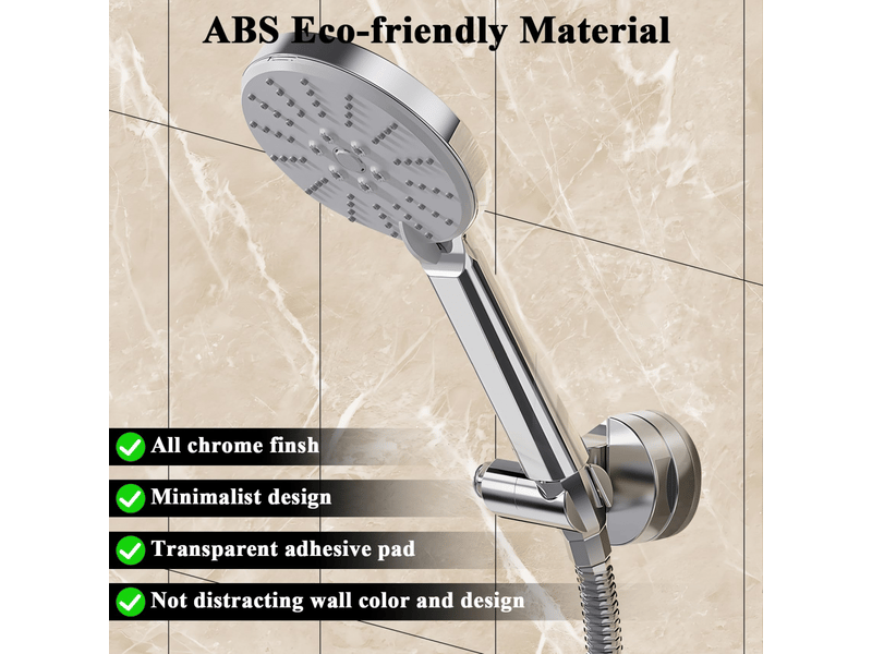 Support de pommeau de douche à ventouse, fixation sans perçage, étagère de douche, accessoire de salle de bain, argent - Conforama C