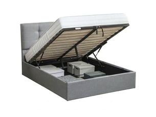 Lit coffre 140x190 cm WELLTIN   coloris gris