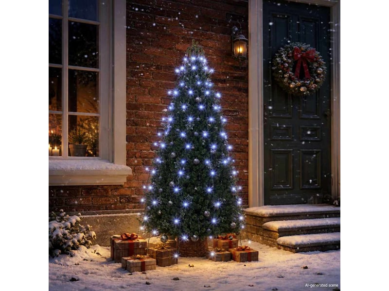  Guirlande lumineuse d'arbre de noël 150 led bleu 150 cm  - Conforama C