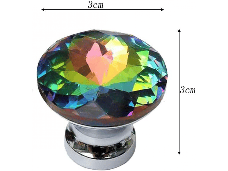  Paquet de 10 boutons en cristal de diamant pour armoires, tiroirs et portes, 30 mm (paquet de 10) (multicolore)  - Conforama E