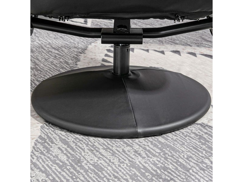  Chaise repas fauteuil pivotant fonction inclinable revêtement en simili cuir coloris noir repose-pieds  - Conforama C