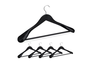 Lot de 5 cintres en bois pour costumes épaules larges 24 x 44,5 x 5,5 cm finition élégante en bois d'érable marron 13_0008629