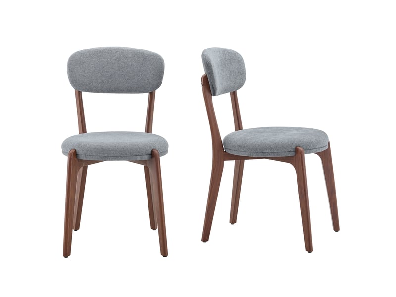  Lot de 2 chaises de salle à manger,48,5x55,5x84 cm,tissu de lin,gris  - Conforama A