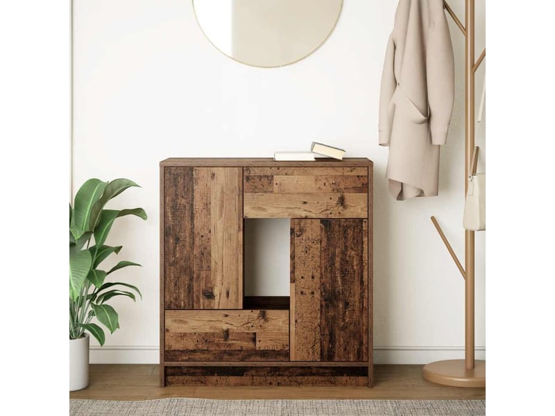  Buffet - bahut - meuble de rangement avec tiroirs et portes vieux bois 70,5x34x74,5 cm  - Conforama C
