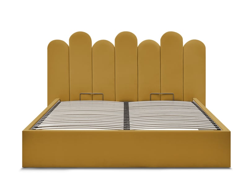  Bobochic lit coffre badja velours jaune 140x190 BADJA - Conforama A