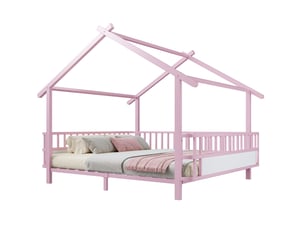 Lit cabane 140x200 cm    coloris rose