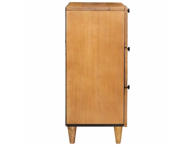  Buffet, meuble de rangement salon marron clair 60x33x75 cm bois de manguier massif shl7562  - Conforama D