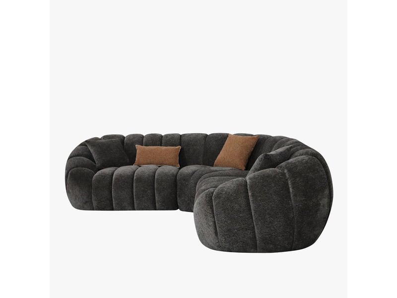 Canapé d'angle réversible en tissu gris anthracite - Conforama B