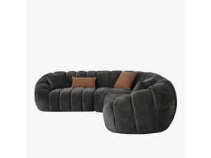 Canapé d'angle réversible en tissu gris anthracite
