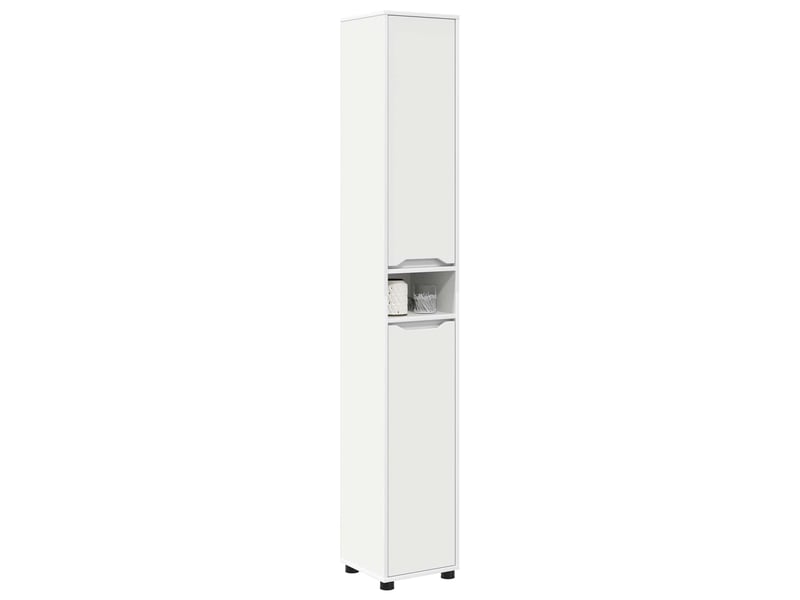  Cabinet de salle de bain, meuble de rangement blanc 30.5x30x195 cm  - Conforama C