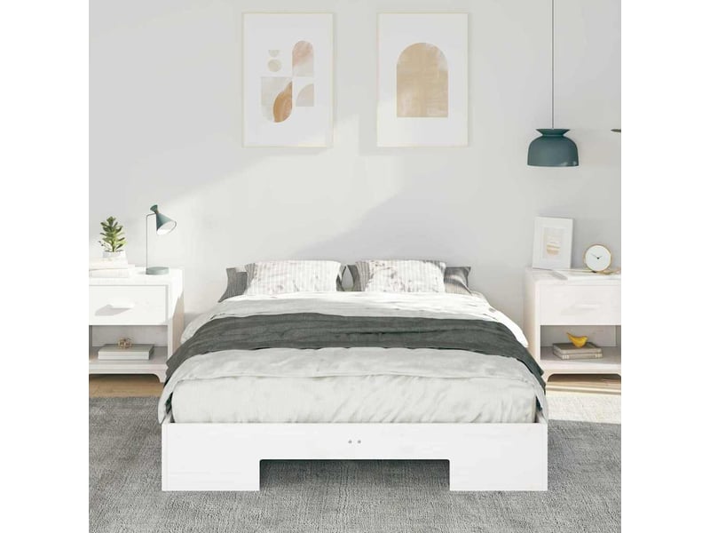  Lit double- lit adulte -  cadre de lit blanc 120 x 200 cm  - Conforama B