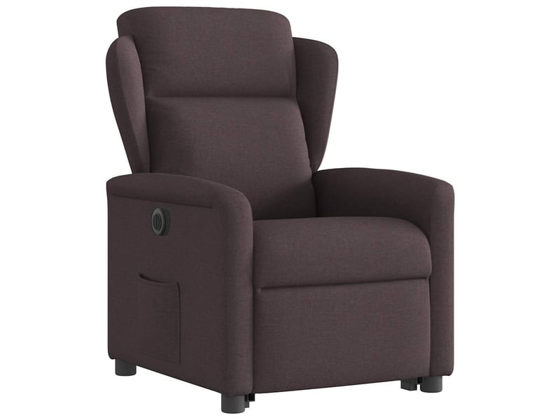 Fauteuil inclinable électrique, fauteuil relax salon marron foncé tissu shl84902 - Conforama D