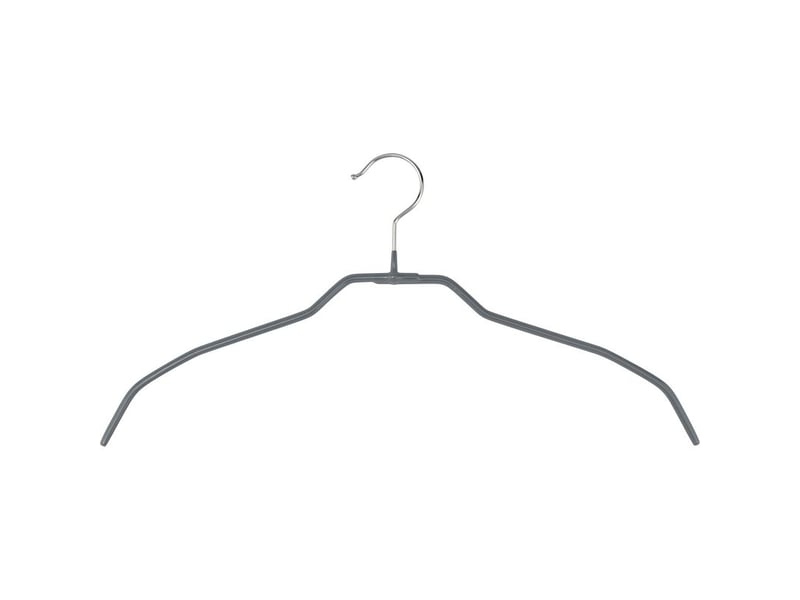  Lot de 20 cintres alessia wenko, cintre métal gain de place gris, surface antidérapante, idéal pour les manteaux, vestes, robes, 41x21,5 cm, ép. 5 mm, gris  - Conforama B