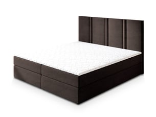 Lit avec rangement 140x200 cm <strong>MASSENO</strong>  <strong></strong> coloris marron