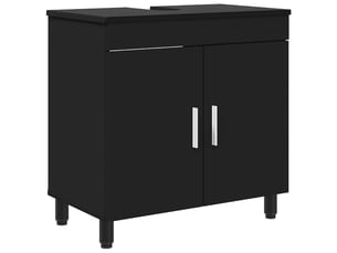 Unité de vanité de salle de bain, meuble de rangement noir 60x35x60 cm shl9967