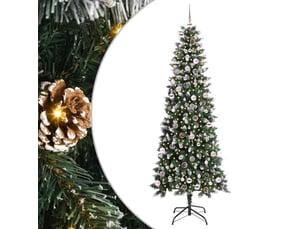 Sapin de noël artificiel, arbre de noël vert 240 cm pvc, plastique et acier shl6847