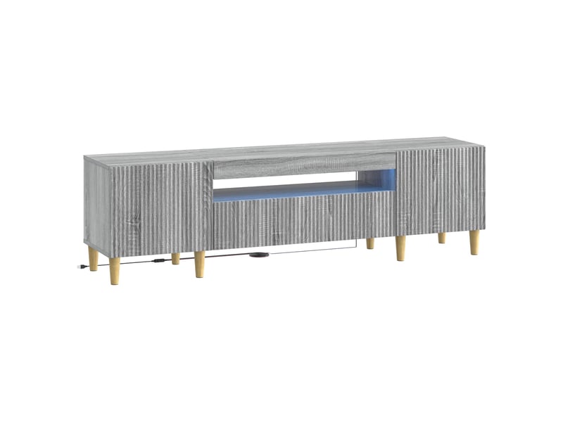 Meuble tv - banc tv - meuble de rangement led sonoma gris bois d'ingénierie - Conforama A