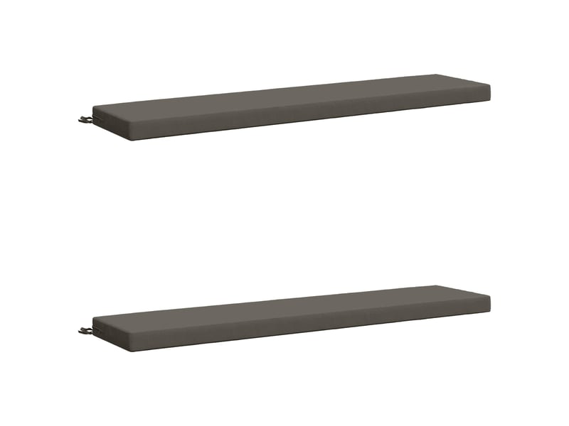  Lot de 2 coussins de banc, coussins d'assise soest 100 % polyester gris cf57266  - Conforama A