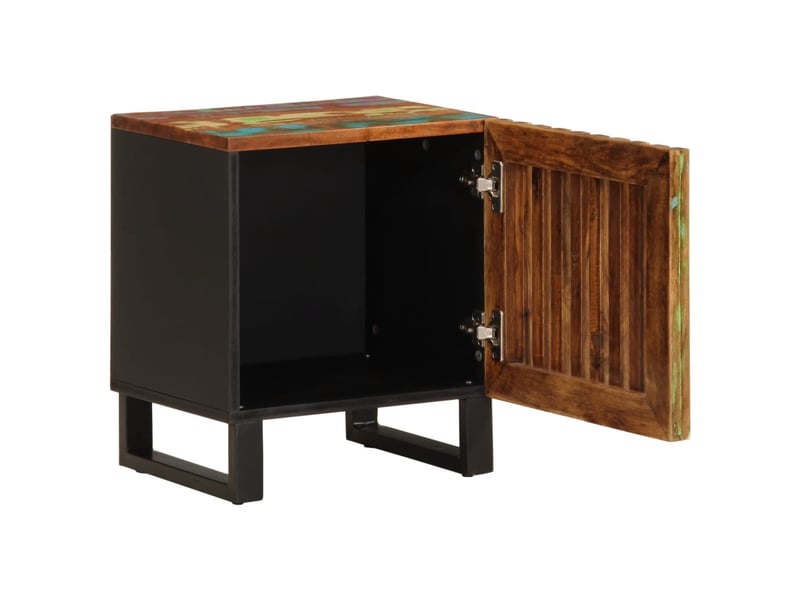  Lot de 2 tables de chevet - cabinet de chevet - table de nuit 40x34x46 cm bois massif de récupération  - Conforama C