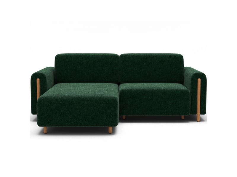  Canapé d'angle convertible arvessa vert émeraude chenille – angle gauche  - Conforama A