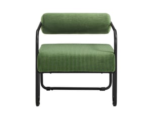Fauteuil 73x68,5x70,5 cm, design moderne, canapé 1 place, revêtement en tissu côtelé, structure en métal, couleur vert
