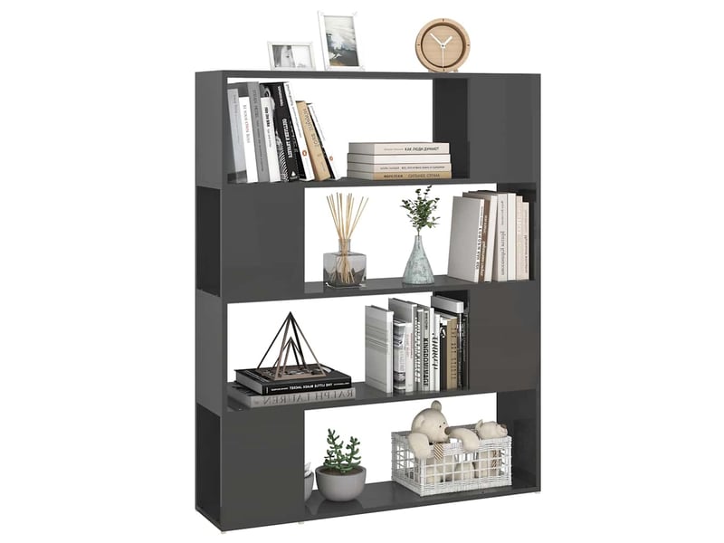  Bibliothèque, séparateur de pièce gris brillant 100x24x124 cm  - Conforama D