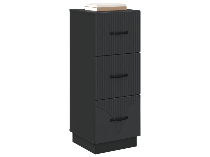 Armoire de rangement bureau, armoire à tiroirs 33 x 34.5 x 87 cm bois d'ingénierie noir - Conforama C